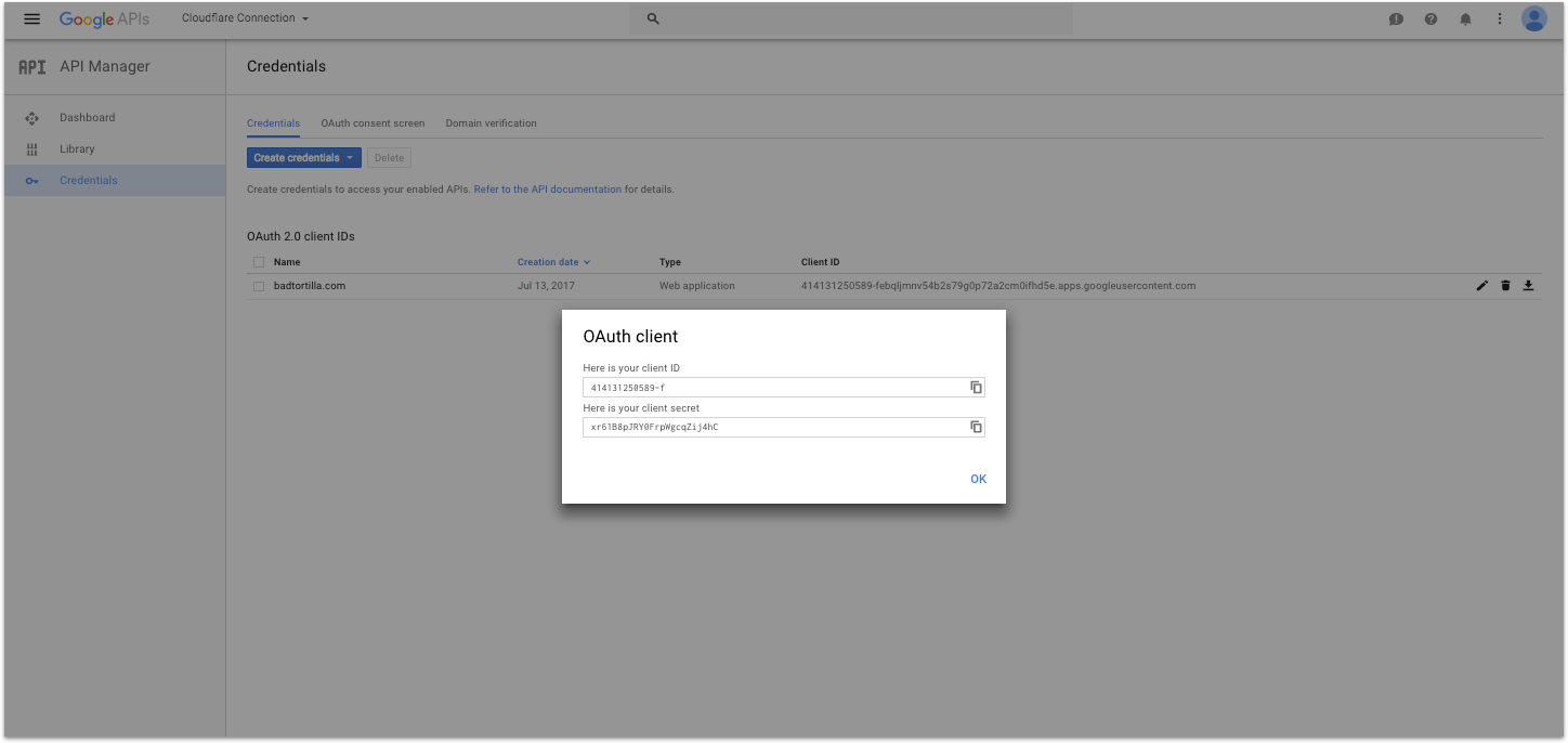 Copy Client ID and Secret